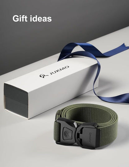 JUKMO Quick Release Tactical Belt, Military Work 1.5" Nylon Web Golf Belt with Heavy Duty Seatbelt Buckle