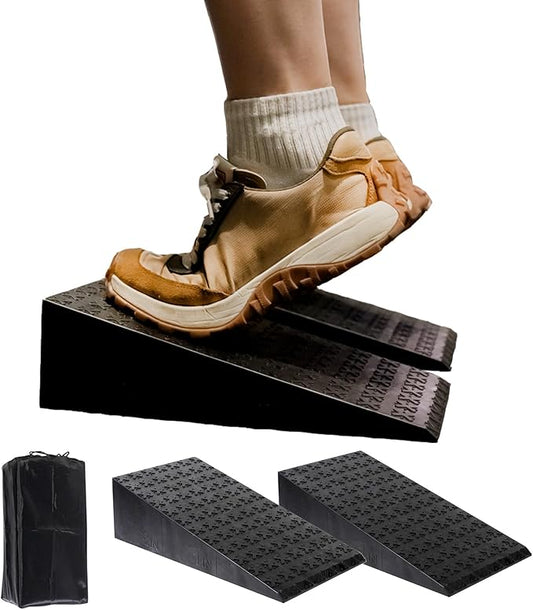 2 PCS Squat Wedge - Durable Slant Board for Calf Stretching, Can Support up to 1,500 lbs, Carry Bag, Non-slip pad Included