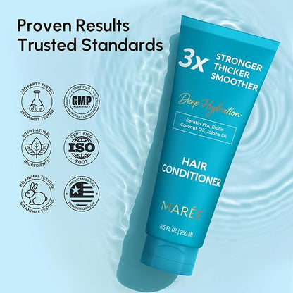 MAREE Hair Conditioner for Women and Men - Hydrating Moisturizing Color Safe Deep Conditioner For Curly Hair - Dry Damaged Color Treated Fine - Hair Care Mask Mens Acondicionador Para Cabello Rizado