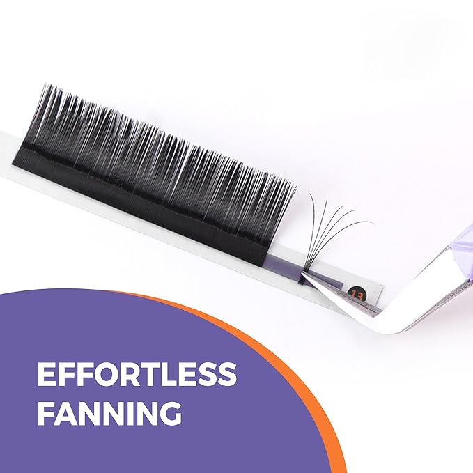 Cashmere Volume Eyelash Extensions Premium Individual Lashes - 0.05mm Thickness D Curl 13mm Single Length - Super Soft Matte Black Single Eyelash Easy to Fan for Professional Salon Use