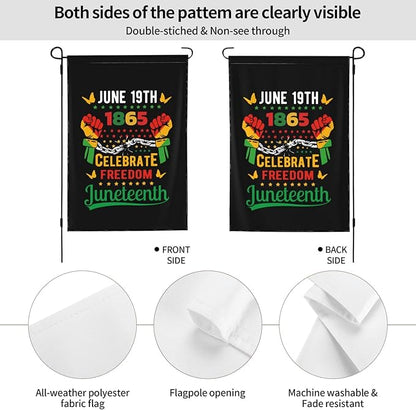 Juneteenth Garden Flag – 12.5x18 Inch Outdoor juneteenth Decorations Banner, african american flag, Yard Decor, Black History Month, Freedom Day Gift