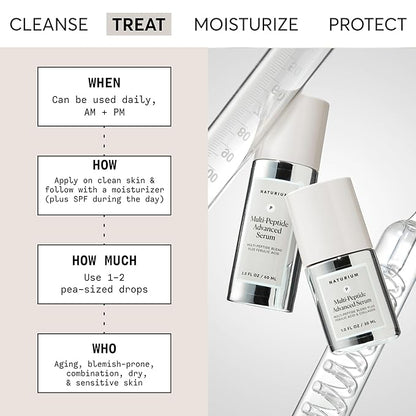 Naturium Multi-Peptide Advanced Serum Jumbo, Firming & Smoothing Face Serum for Fine Lines & Wrinkles with Advanced Multi-Peptide Blend, 2 oz