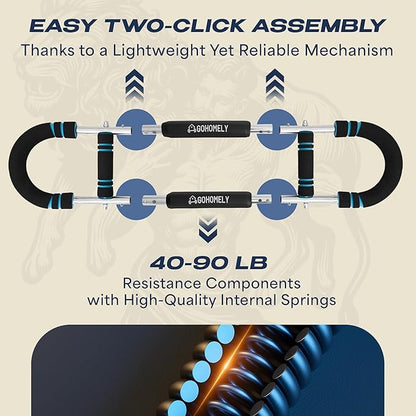 Twister Arm Trainer 20/60 & 40/90 lbs - Adjustable Chest, Arm & Upper Body Workout Bar for Home Gym Strength Training - Silent Resistance Power Twister by GOHOMELY