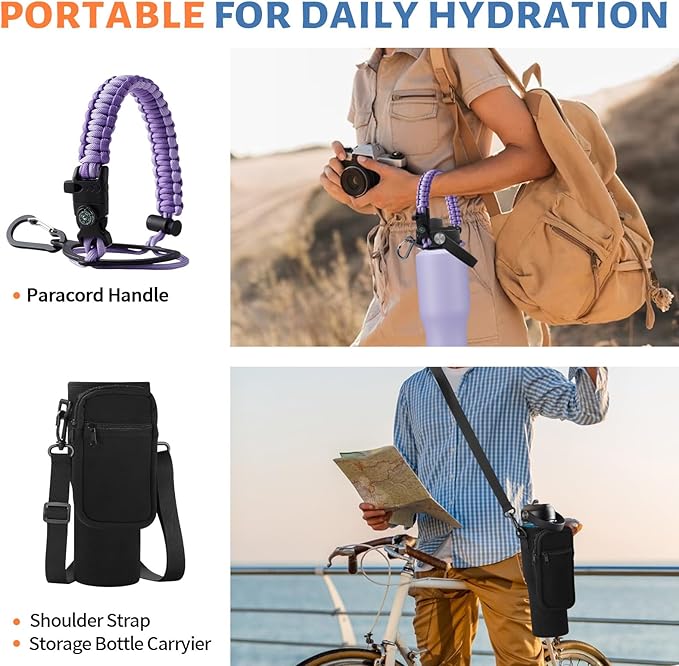 32oz 40oz Insulated Water Bottle with Straw - Keep Cold 48h or Hot 24h, Insulated Tumbler with Auto Spout Lid Fits in any Car Cup Holder, Metal Water Bottle Travel Coffee Mug for Car, Gym, Office