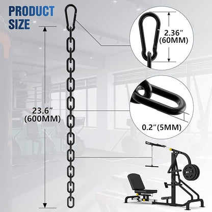 Fitness Chain, Weight Lifting Chain, 304 Stainless Steel Exercise Cable Machine Extension, LAT Pulldown Bar Extension Attacment for Home Gym