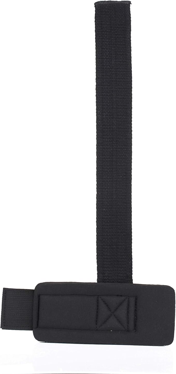 Heavy Duty Strap with pro Metal Lifting Steel Hooks Improves Grip for Weightlifting, Powerlifting, Bodybuilding & Deadlift - Neoprene Padded Wrist Wraps Provides Support for Men & Women
