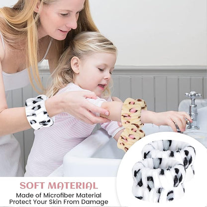 Wrist Towels for Face Washing, Women's Microfiber Spa Wash Face Wrist Towel Band, Absorbent Wrist Sweatband for Girls, Prevent Water from Spilling Down Your Arms 8Pcs