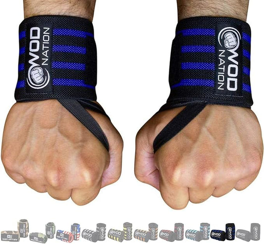 WOD Nation Wrist Wraps for Weightlifting & Strength Training – Professional Gym Straps w/Thumb Loop for Men & Women