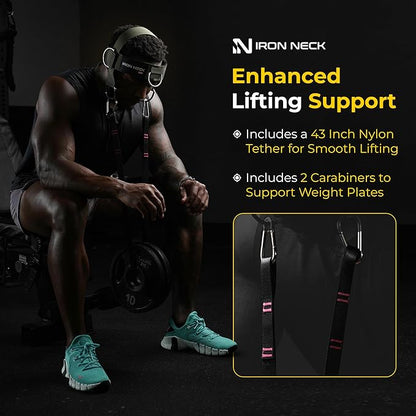 Iron Neck, Versatile Neck Exerciser, Strengthener and Trainer with Adjustable Head and Chin Strap, Portable Head Harness for Weight Lifting, Home and Gym Use