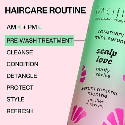 Pacifica Scalp Love Rosemary Mint Serum - Dry, Flaky, and Itchy Scalp Serum, Hydrating, Moisturizing, and Calming Treatment Formulated with Witch Hazel, Vegan and Cruelty-Free - 2 Fl Oz