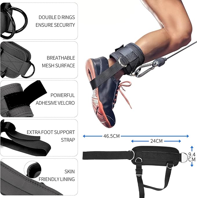 Cable Machine Attachment Set with Tricep Rope, V Bar, Double D Handle Row, Ankle & Wrist Straps, LAT Pulldown Attachments Cable Attachments for Home Gym