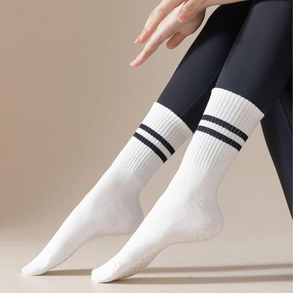 3/6 Pairs Cute Pilates Socks with Grips,Yoga Socks Barre Sock Non Slip Embroidery for Barre Ballet Barefoot Workout