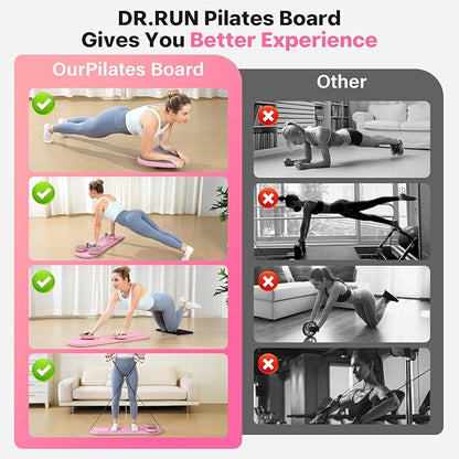 Pilates Board, Pilates Reformer Set, 7 in 1 Multifunctional Pilates Reformer Machine with Timer, Portable Foldable Pilates Board for Home Workout, Pilates Kit with Storage Bag