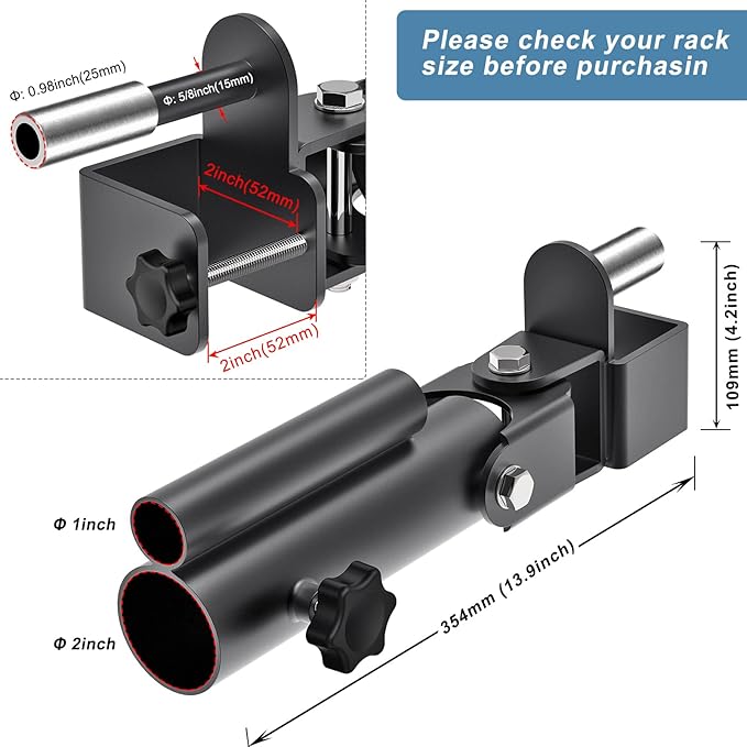 Kipika T-Bar Row Landmine Attachment - Heavy Duty Row Platform with Swivel - Suitable for Standard & Olympic Bars - Ideal for Home Gym Workouts