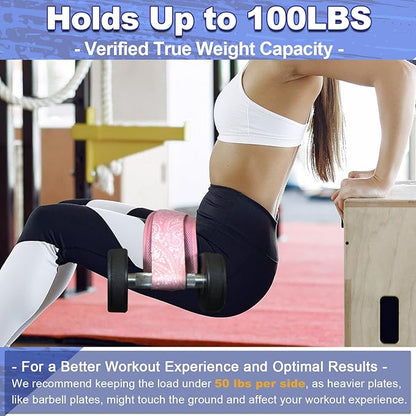 Hip Thrust Belt - Adjustable Fitness Belt for Dumbbells, Kettlebells, Weight Plates - Support Up to 100 lbs - Upgrade Slip-Resistant Pad for Safe and Comfortable Glute Workouts at Home or Gym