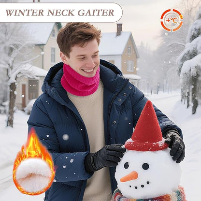 Neck Warmer Gaiter, Winter Fleece Lined Face Mask Scarf for Men Women, Thick Warm Cold Weather Running Ski Neck Cover