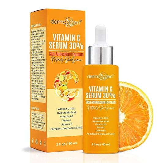 30% Vitamin C Serum (2 Fl Oz) Pure Organic Anti- Wrinkle + Hyaluronic Acid + Retinol + Vitamin E + Vitamin B, Facial Serum For Anti-aging, Wrinkles, And Fine Lines.