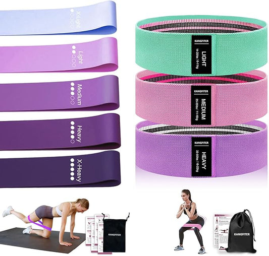 Non-Slip Fabric Resistance Bands for Working Out, Loop Exercise Bands for Booty Leg, Butt, Glute, Stretch Workout Bands for Women & Men, Hip Elastic Bands for Home Gym Fitness, Yoga, Pilates