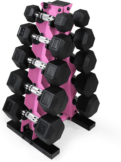 WF Athletic Supply Dumbbell Rack, 5-Tier A-Frame Dumbbell Rack for Dumbbell Storage, Color Options Available in Black/White/Green/Yellow/Red/Pink/Orange & Blue