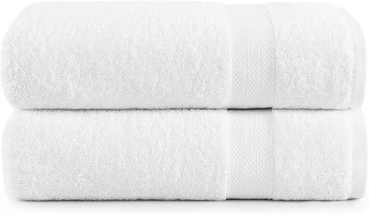 LANE LINEN 100% Cotton 2 Pack Bath Sheets (35"x66") - Ring Spun Cotton - Extra Large Bath Towels Set - Quick Drying, Soft & Absorbent Oversized Bathroom Towel Sets - Hotel Quality - White Towels