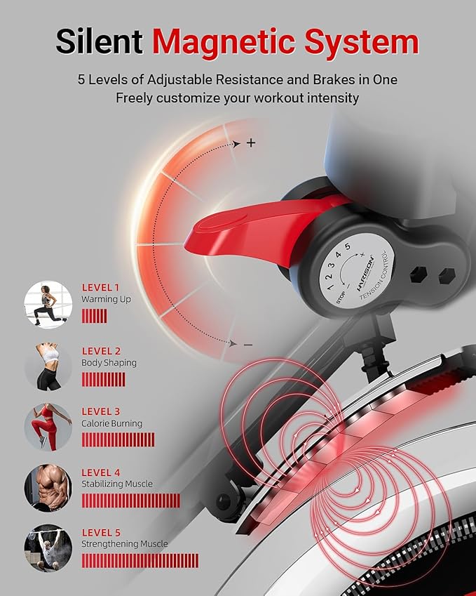 HARISON Semi-Commercial Exercise Bike 400 lbs Capacity, Magnetic Stationary Bikes for Home Gym with Bluetooth & Tablet Holder & Comfortable Seat Cushion