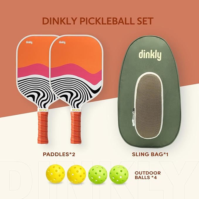 Pickleball Paddles Set of 2/4- USAPA Approved Graphite/Fiberglass Pickleball Racket, 2 Pickleball Rackets, 4 Balls and 1 Portable Carry Bag, Aesthetic Pickle Ball Set for Men Women Beginners
