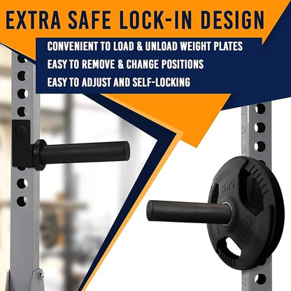 Yes4All Power Rack J-Hooks & Attachments – Heavy Duty Barbell Holders Compatible with 2x2 & 3x3 Power Racks for Home Gym