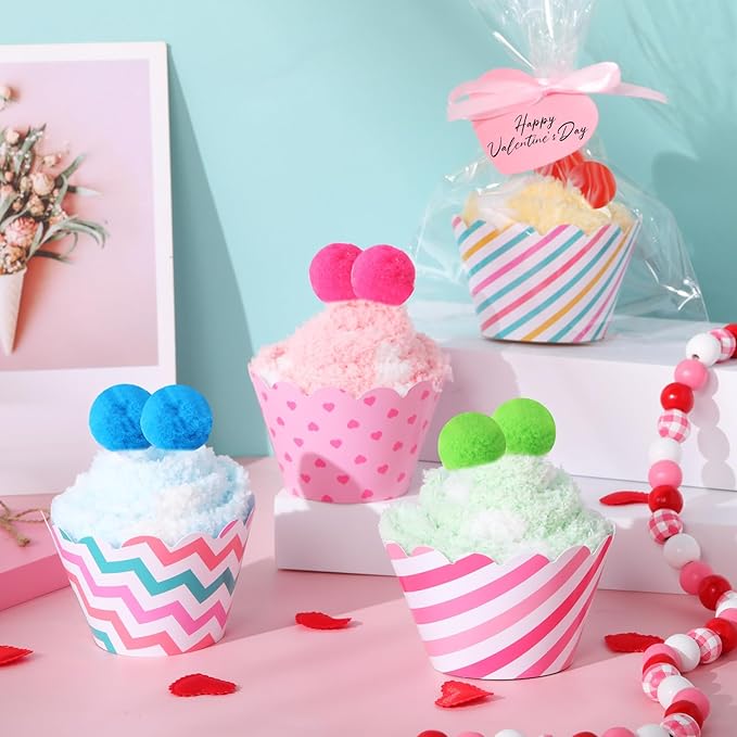 Geyoga 6 Pair Christmas Cupcake Fuzzy Socks for Women Cute Cozy Fluffy Winter Warm Slipper Socks