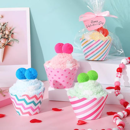 Geyoga 6 Pair Christmas Cupcake Fuzzy Socks for Women Cute Cozy Fluffy Winter Warm Slipper Socks