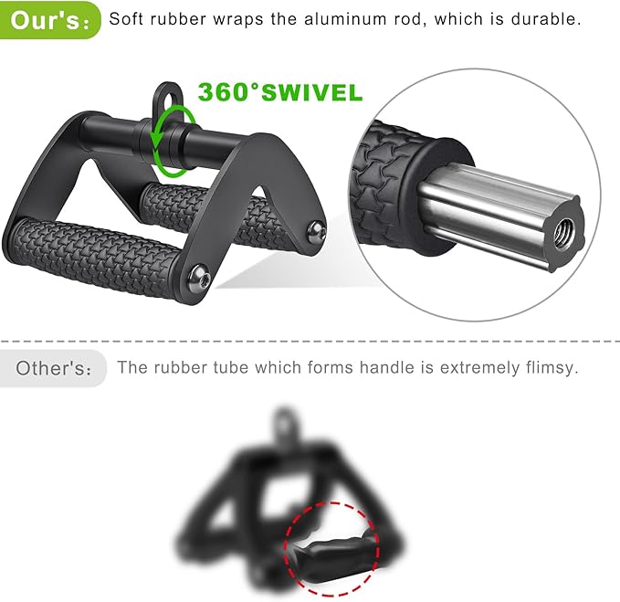 SELEWARE Tricep Rope Cable Machines Attachments for Gym, Heavy Duty Universal Tricep Pull Down Rope with Soft Rubber Ends for Home Gym Workout Biceps Back Shoulders