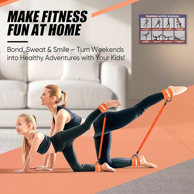 Ankle Resistance Bands with Cuffs, Ankle Weights Bands for Working Out, Women Leg and Glutes Workout Equipment, Exercise Bands for Kickbacks, Butt and Booty Trainer, Home Gym Fitness Equipment