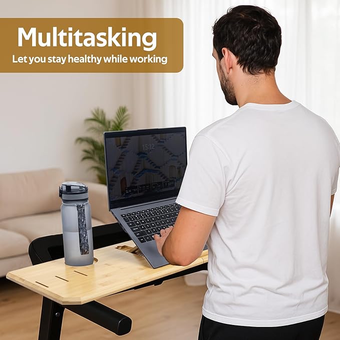 Wooden Treadmill Desk Attachment, Laptop Holder Stand for Treadmill Workstation，A Laptop Stand with Adjustable Height，Available in Multiple scenarios