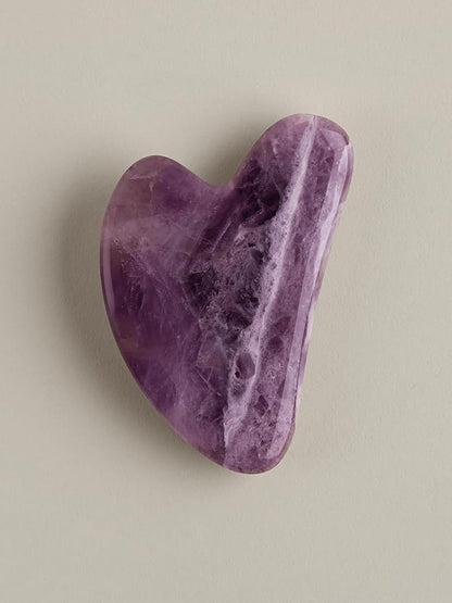 Mount Lai Amethyst Gua Sha Facial Tool – The Stone of Inner Clarity – 100% Genuine Amethyst Stone Face Sculpting Tool for Lymphatic Drainage, Puffiness Reduction & Confident Radiance