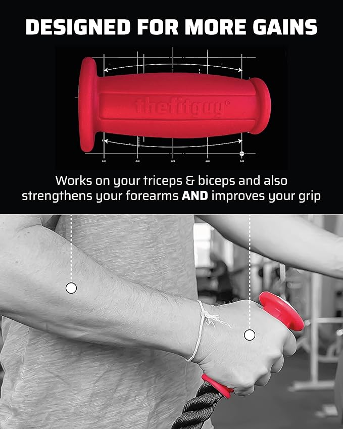 2 Ergonomic Tricep Ropes | 30" & 16.5" | Non-Slip Cable Attachment | Wrist Pressure Relief | Grip Strength, Forearm Activation | Home & Commercial Gym Accessory, For Cable Machine, Smart Gym