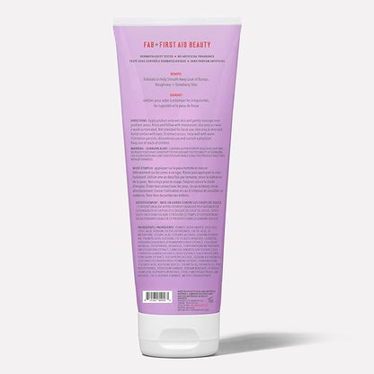 First Aid Beauty - KP Bump Eraser Body Scrub with 10% AHA, Keratosis Pilaris Exfoliator with Glycolic and Lactic acids, Helps Reduce Chicken Skin Bumps, Safe for Sensitive Skin, Strawberry Scent, 2 oz