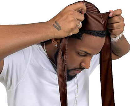 ForceWave 2 Pieces Silky Durag Pack for Men Women Waves, Premium Satin Deluxe Du-rag