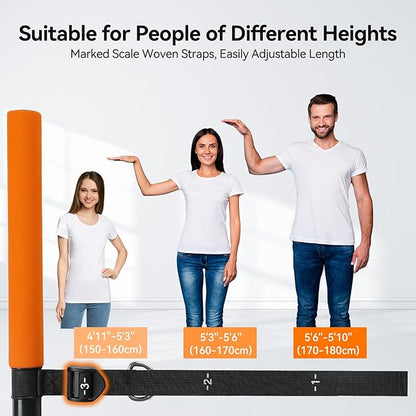 Hommie Portable Pilates Bar Kit with Resistance Bands for Men and Women，Upgraded 3 Section Pilates Bar with Resistance Bands (20-60lb) for Home Gym Equipment Supports Full-Body