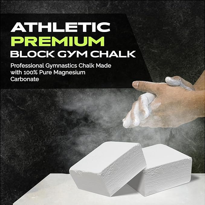 Gym Chalk Block (2oz), Magnesium Carbonate Athletic Chalk Block for Excellent Grip, Gym Workout Grip Chalk, Weightlifting, Gymnastics, Rock Climbing White