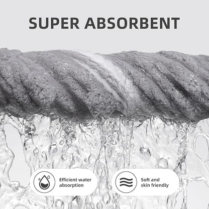 40x80 Inches Oversized Bath Sheets Extra Large Bath Towels Set of 2 for Adults Super Soft Quick Dry Lightweight Lint Free Absorbent Stripe Microfiber Shower Towels (Grey, 2 Piece)