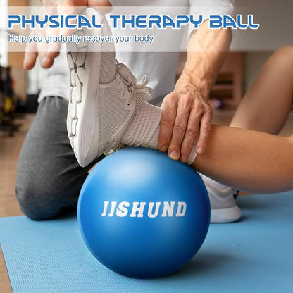 Pilates Ball, 9 Inch Small Exercise Mini Soft Workout Yoga Ball with Exercise Guide, for Home Gym Yoga, Pilates, Core Training, Workout, Balance, Stability