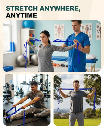 Trideer Stretching Strap Yoga Strap Physical Therapy for Home Workout, Exercise, Pilates and Gymnastics, 10 Loops Non-Elastic Stretch Bands with Aesthetic Packaging for Women & Men