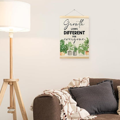 TLESKE Classroom Mental Health Poster Hanger Frame, Positive Affirmations Hanging Wall Art Room Decor for School Counseling Therapy Office, Growth Looks Different for Everyone Prints Pictures, 12x16