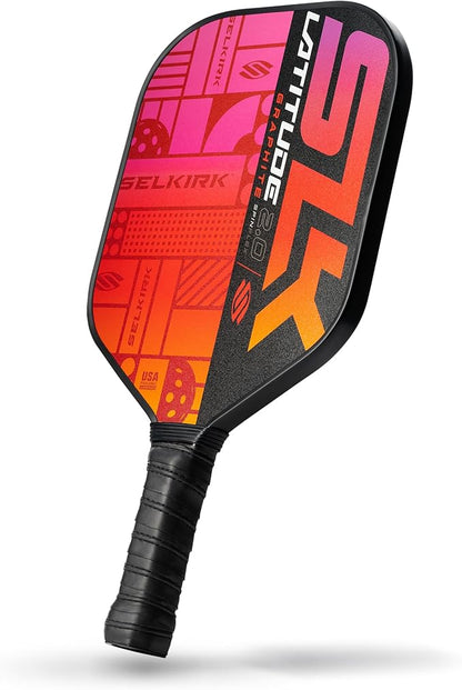 SLK Latitude 2.0 Pickleball Paddle | G4 Graphite Pickleball Paddle Face | Rev-Core+ Technology with SpinFlex Surface | Redesigned for Performance and Control
