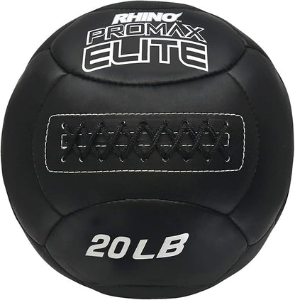 Champion Sports Rhino Promax Elite Slam Ball – Soft Shell, Non-Slip Grip, Multiple Weights Available, 14” Diameter, for Weightlifting, Plyometrics, Cross Training & Home Gym Fitness
