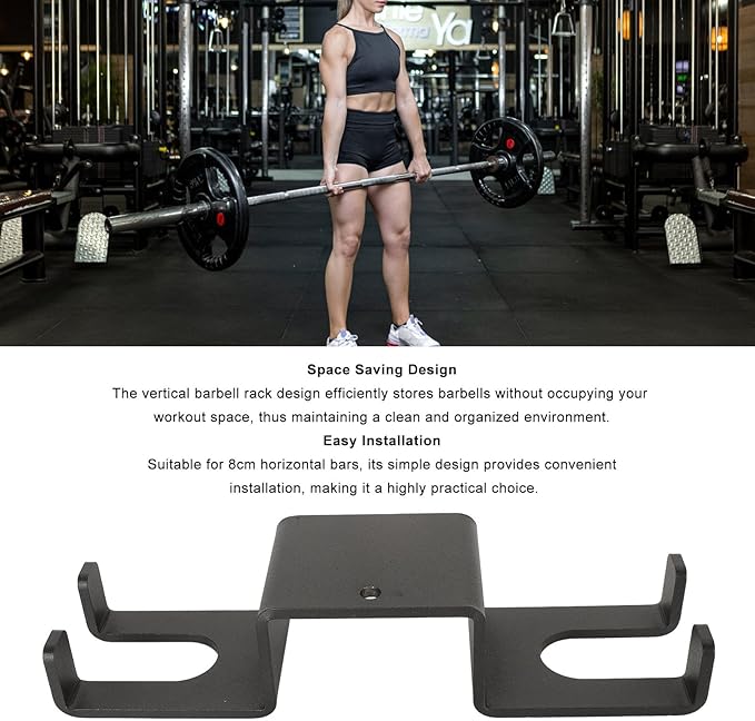 Vertical Barbell Holder, Vertical Hanging Barbell Rack 26cm/10.2in Space Saving Barbell Bar Storage Holder Equipment for Home Gym Accessory
