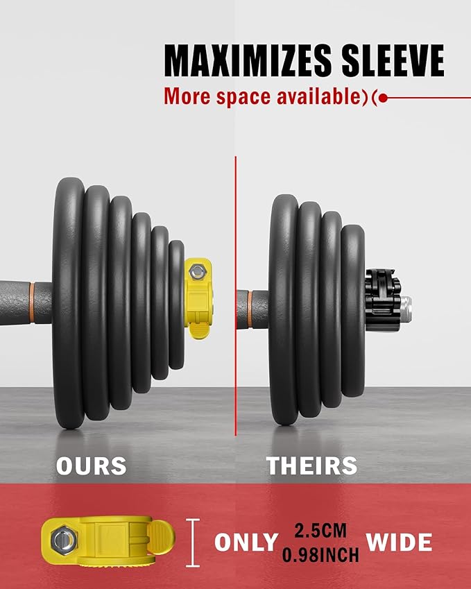Mini Pro Barbell Clips 1 inch I Multi-Size Adjustable Barbell Collar I 1 inch Barbell ClampsIQuick Release Weight Clips Pair of Locking for Dumbbell Bar
