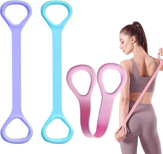 3pc Figure 8 Resistance Band, Exercise Bands for Back, Elastic Rope Stretch Fitness Band, Stretch Band for Chest Expander, Yoga Gym Fitness Pulling Rope 8 Word Elastic Bands