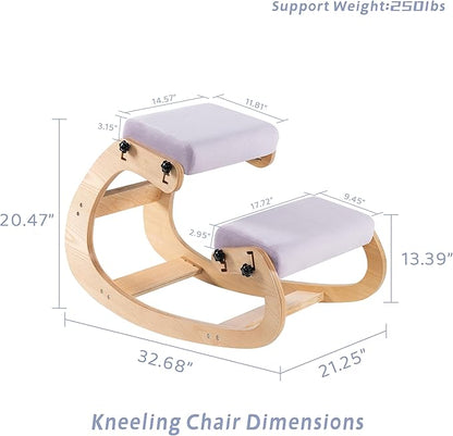 Knee Chair Ergonomic for Office,Rocking Kneeling Chair Desk,Adjustable Posture Chairs for Relieve Neck or Back Pain,Balance Chairs for Work,Meditation,Home,Gifts for Men,Women,Her,Him