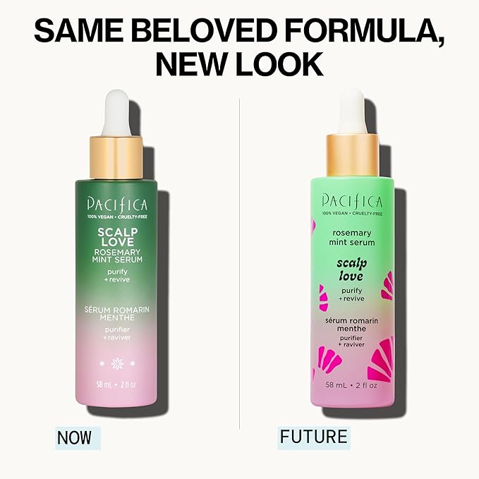 Pacifica Serum and Scalp Scrub Set – Rosemary Mint Scalp Love with Witch Hazel for Detox and Dry Itchy Scalp Relief, Vegan & Cruelty-Free, 2 oz & 4 oz (Set of 2)