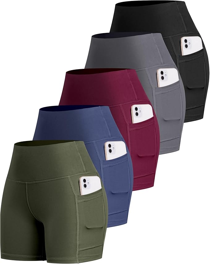 LZYVOO Biker Spandex Shorts Women, High Waisted Tummy Control Workout Yoga Shorts with Pockets